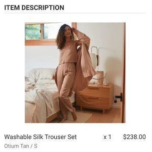 Lunya Washable Silk Trouser Set sz S